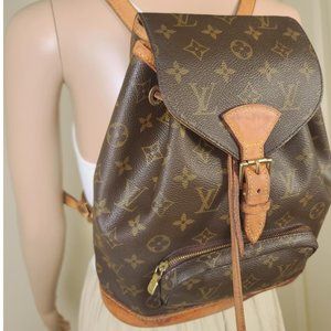LOUIS VUITTON Montsouris Mm Monogram Brown Coated Canvas Backpack